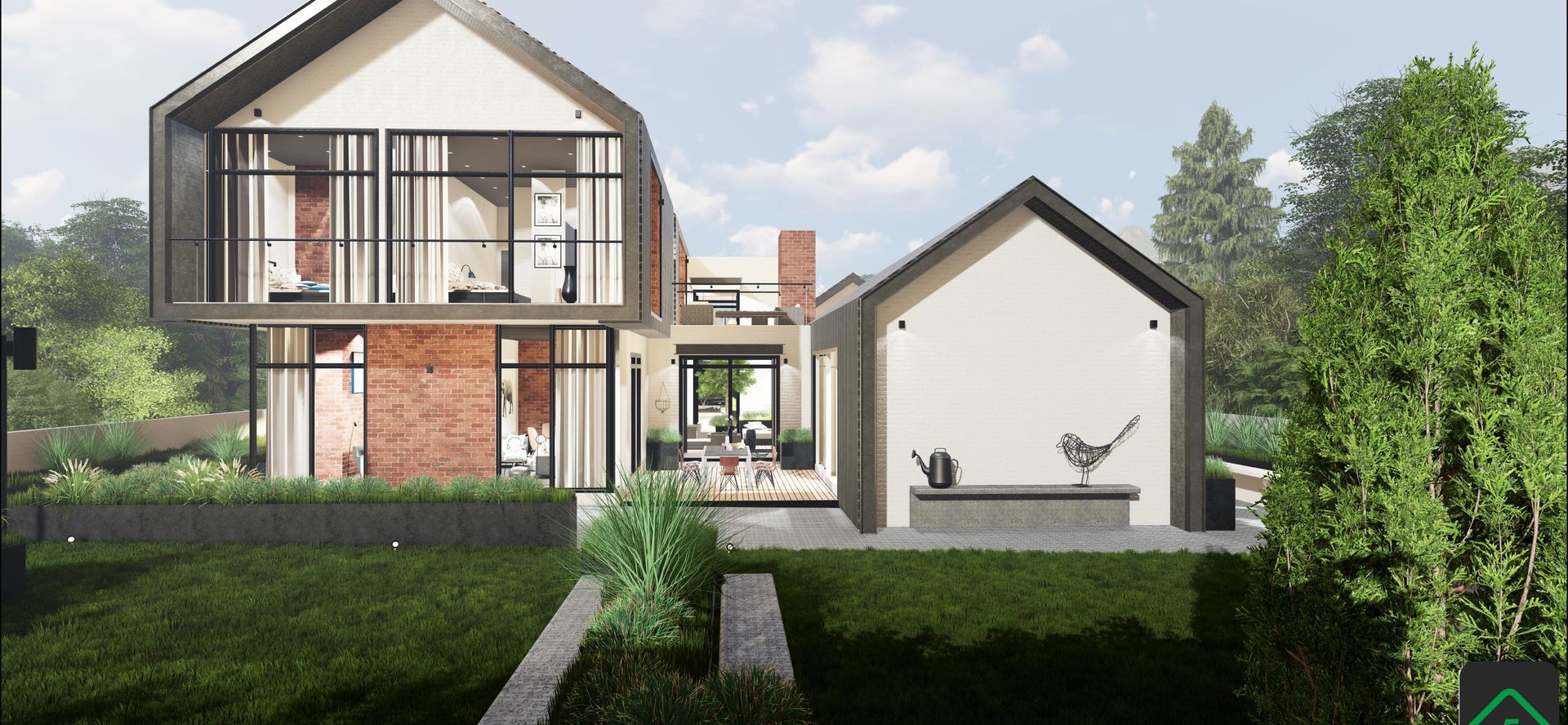 Garden elevation among the trees