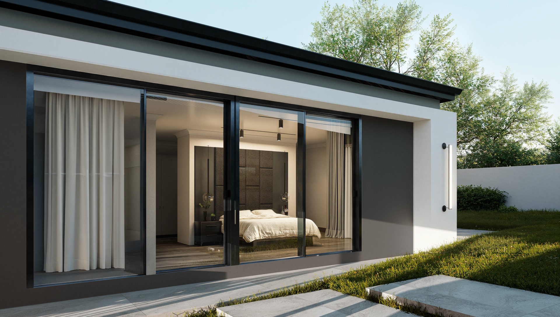 Bedroom opening to the garden